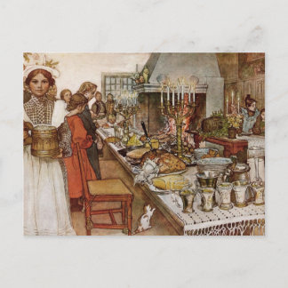 Cartão Postal De Festividades Véspera de Natal Julaftonen