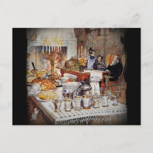 Cartão Postal De Festividades Véspera de Natal Julaftonen