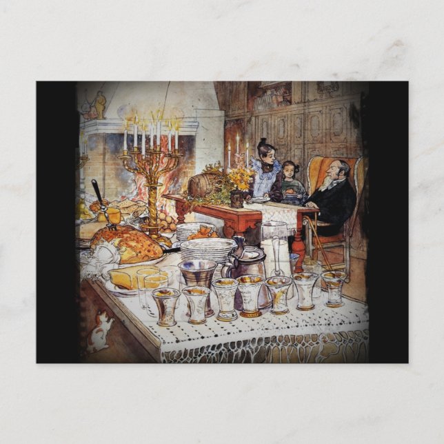 Cartão Postal De Festividades Véspera de Natal Julaftonen (Frente)