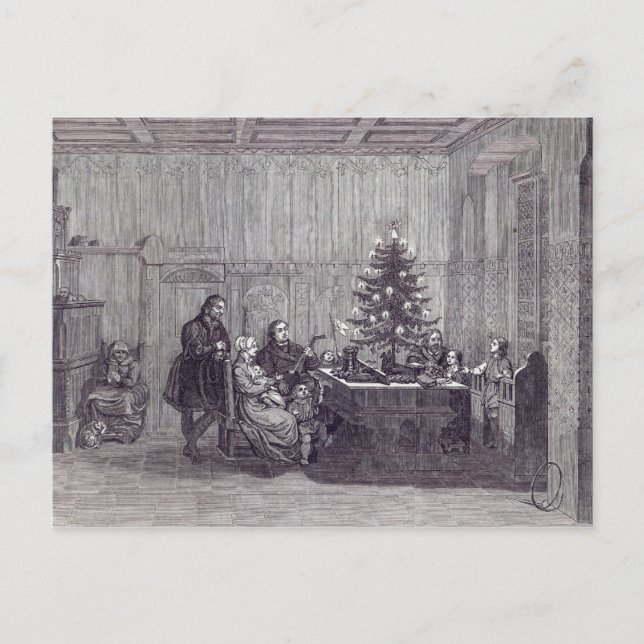 Cartão Postal De Festividades Véspera de Natal na Alemanha (Frente)