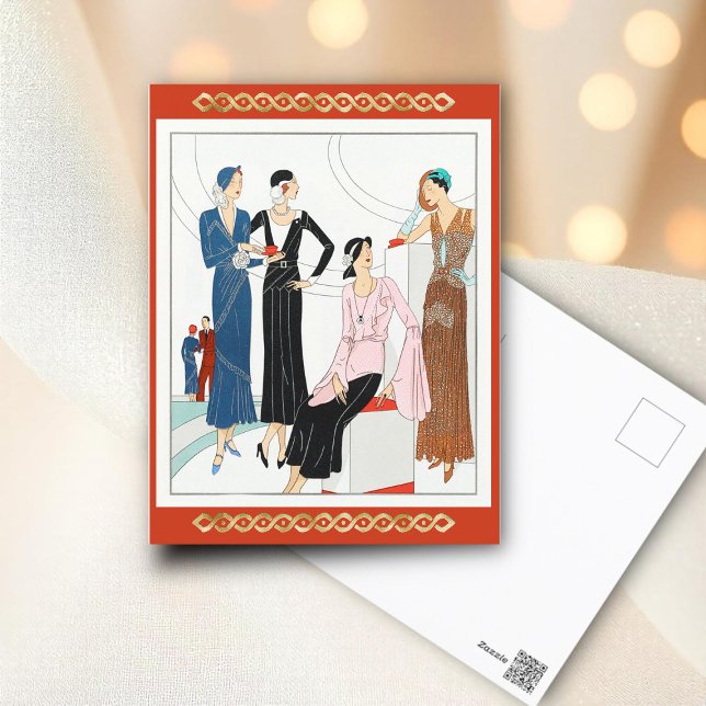 Cartão Postal De Festividades Vestidos à tarde (1931) (Criador carregado)