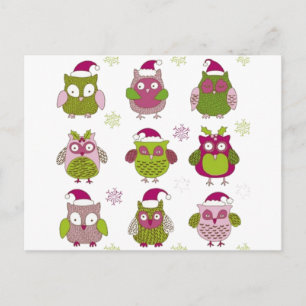 Cartão Postal De Festividades vetor fofo de cartoon de natal
