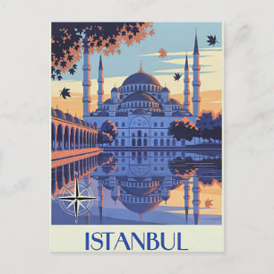 Cartão Postal De Festividades Viagem a Istambul, Turquia
