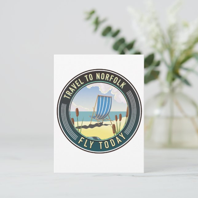 Cartão Postal De Festividades Viagem para Norfolk - Voe hoje (Em pé/Frente)