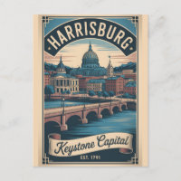 Viagem Retro Harrisburg Pensilvânia Vintage