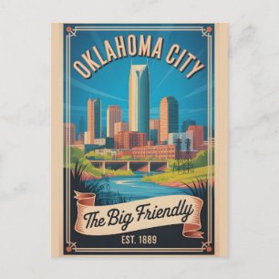 Cartão Postal De Festividades Viagem Retro Oklahoma City Vintage