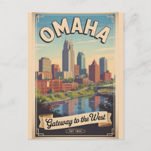 Cartão Postal De Festividades Viagem Retro Omaha Nebraska Vintage