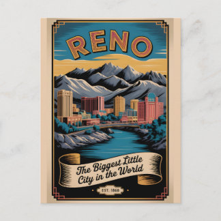 Cartão Postal De Festividades Viagem Retro Reno Nevada Vintage