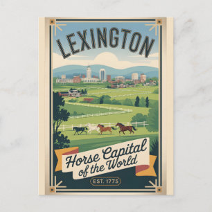 Cartão Postal De Festividades Viagem Retro Vintage Lexington Kentucky