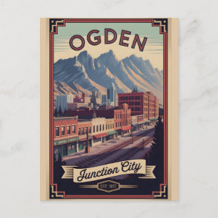 Cartão Postal De Festividades Viagem Retro Vintage Ogden Utah
