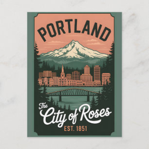 Cartão Postal De Festividades Viagem Retro Vintage Portland Oregon
