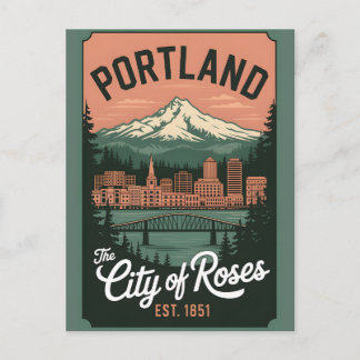 Cartão Postal De Festividades Viagem Retro Vintage Portland Oregon