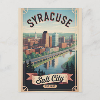 Cartão Postal De Festividades Viagem Retro Vintage Syracuse Nova York