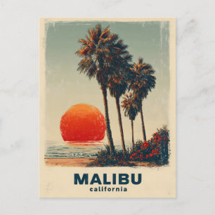 Cartão Postal De Festividades Viagens vintage Malibu California