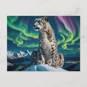 Cartão Postal De Festividades “Viajante do Céu do Norte” – Retrato de Leopardo d