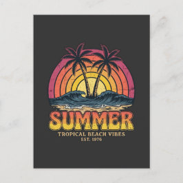 Cartão Postal De Festividades Vibrações de Praia Tropical - férias de verão