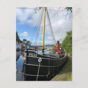 Cartão Postal De Festividades Vic32 Puffer Boat na bacia do Canal de Crinan, Esc