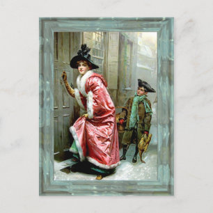 Cartão Postal De Festividades Victorian do comensal de Natal