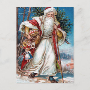 Cartão Postal De Festividades Victorian Papai Noel