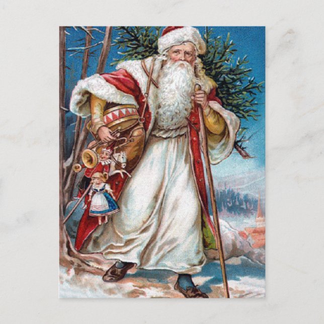 Cartão Postal De Festividades Victorian Papai Noel (Frente)