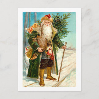 Cartão Postal De Festividades Victorian Santa Claus