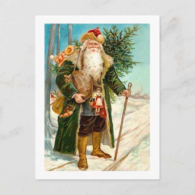 Cartão Postal De Festividades Victorian Santa Claus (Frente)