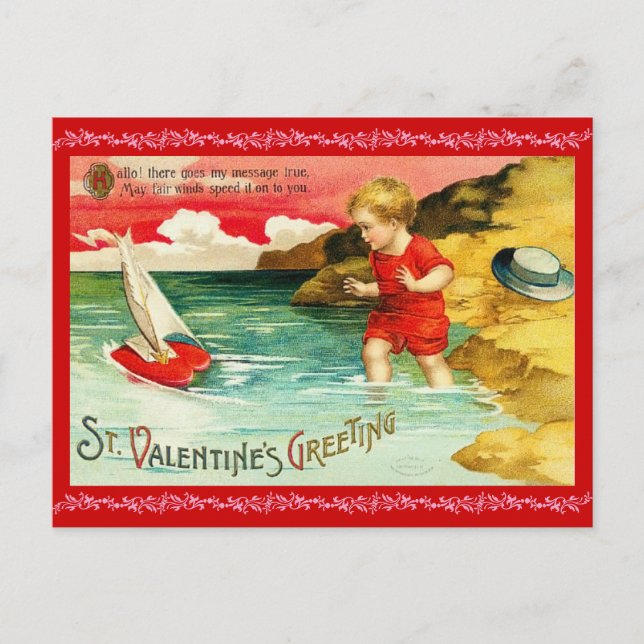 Cartão Postal De Festividades Victorian Valentine's Day Postcard (Frente)
