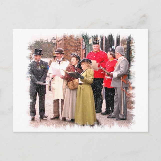 CARTÃO POSTAL DE FESTIVIDADES VICTORIANO CHRISTMAS CAROL SINGERS (Frente)