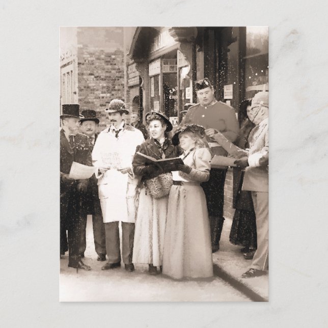 CARTÃO POSTAL DE FESTIVIDADES VICTORIANO CHRISTMAS CAROL SINGERS (Frente)