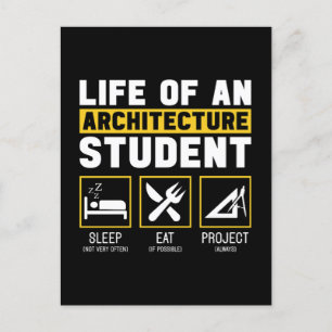 Cartão Postal De Festividades Vida Em Um Trabalho De Arquiteto De Estudantes De 
