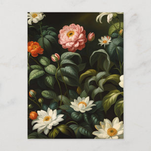 Cartão Postal De Festividades Vida Floral Botânica de Jardim Antigo