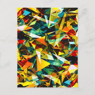 Cartão Postal De Festividades Vidro Cristal Colorido Geométrico Abstrato Moderno