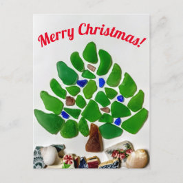 Cartão Postal De Festividades Vidro do Mar Verde Washington Pega Árvore de Natal