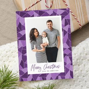 Cartão Postal De Festividades Vidro Roxo Moderno Foto de Natal Merry