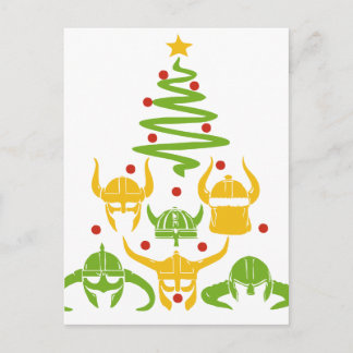 Cartão Postal De Festividades Viking Valhalla Christmas Tree