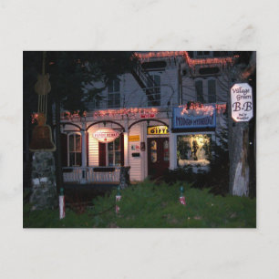 Cartão Postal De Festividades Village Green Christmas Woodstock,NY