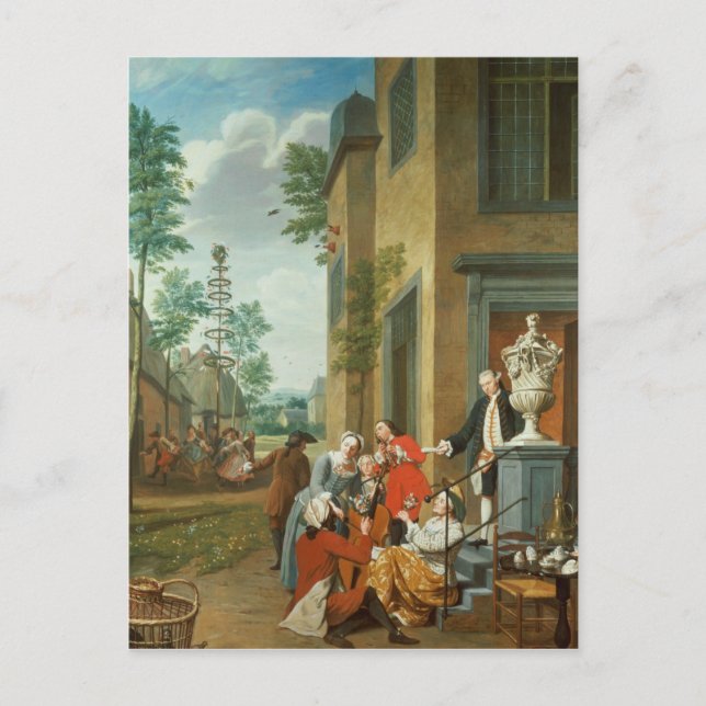 Cartão Postal De Festividades Villagers Merrymaking (Frente)