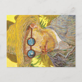 Cartão Postal De Festividades Vincent Van Gogh Com Óculos De Sol