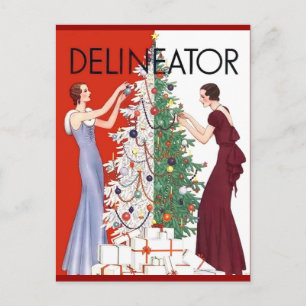 Cartão Postal De Festividades Vintage 1932 Christmas