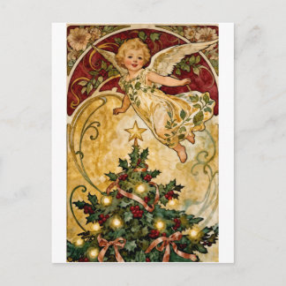 Cartão Postal De Festividades Vintage A Merry Christmas Cute Baby Angel Postcard