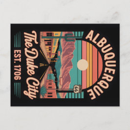 Cartão Postal De Festividades Vintage Albuquerque New Mexico Retro Cityscape Art