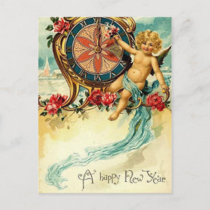 Cartão Postal De Festividades Vintage : Ano Novo -