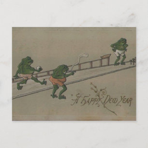 Cartão Postal De Festividades Vintage : Ano Novo -