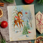 Cartão Postal De Festividades Vintage Baby Christmas Deer<br><div class="desc">Cartão de Veado de Natal de bebê bonito.</div>