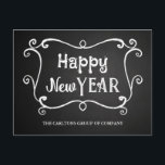 Cartão Postal De Festividades Vintage Chalkboard Feliz ano novo Corporate Wish<br><div class="desc">Vintage Chalkboard Feliz ano novo Corporate Wish</div>