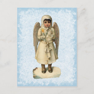 Cartão Postal De Festividades Vintage Christmas Angel Postcard