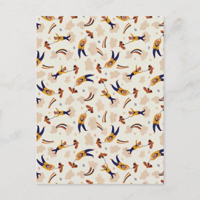 Cartão Postal De Festividades Vintage Circus Clowance Party (Frente)