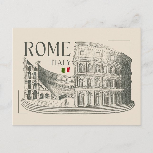 Cartão Postal De Festividades Vintage Colosseum Roma, Itália (Frente)