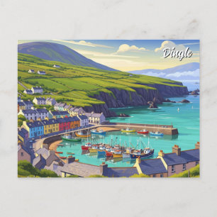 Cartão Postal De Festividades Vintage Dingle Ireland Viagem