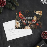 Cartão Postal De Festividades Vintage Escuro Fundo Minimalista Feliz Natal<br><div class="desc">Cartão-postal de Natal Merry Escuro: um design original e impressionante,  com uma fonte minimalista ousada misturada com um fundo elegante vintage.</div>